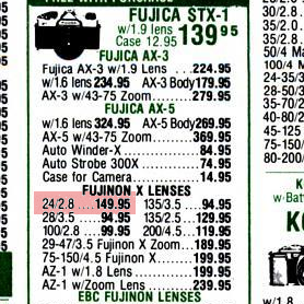 the X-Fujinon SW 24mm f/2.8 EBC on sale in an old magazine insertion