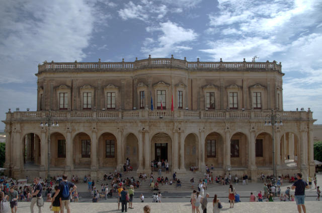 the palace of the Municipality in Noto, Sicily