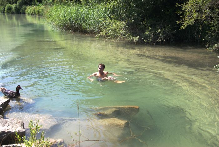 bagno nella Drava, con il re del fiume