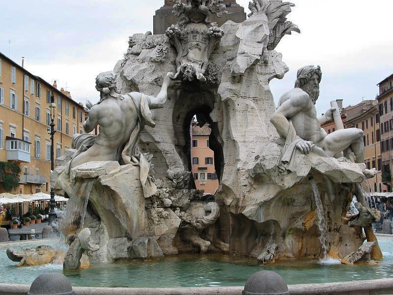 Fountain of the Four Rivers in Piazza Navona, Rome