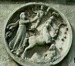 a round medallion-relief on the Arch of Constantine