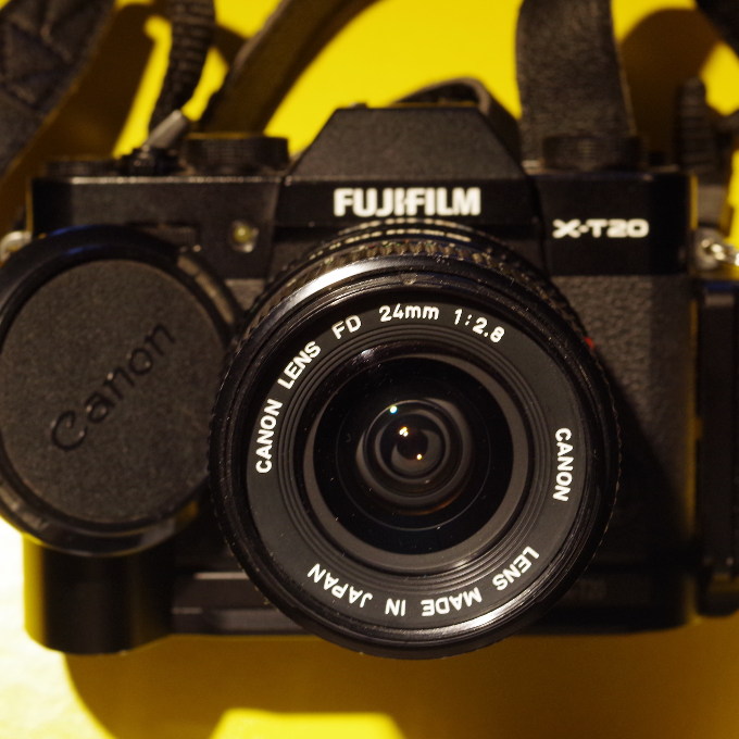 the Canon FD 24mm mounted on the Fujifilm XT-20