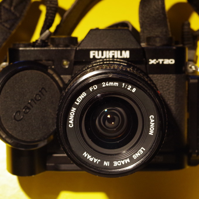 the Canon FD 24mm mounted on the Fujifilm XT-20 the Canon FD 24mm mounted on the Fujifilm XT-20