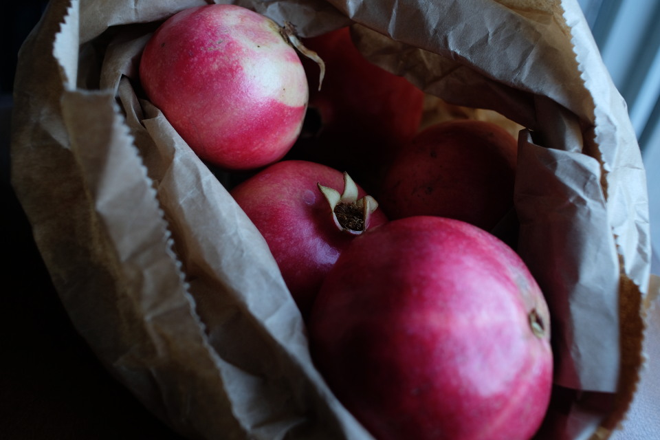 pomgranate fruits, shot with the Pentax K 24mm