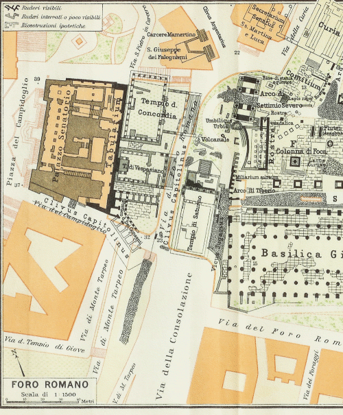 mappa del Foro Romano, parte 1