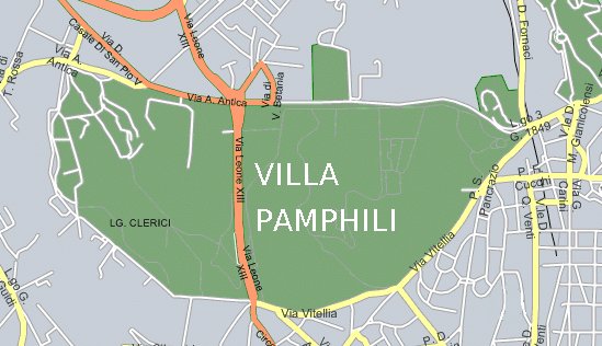 mappa di Villa Pamphili
